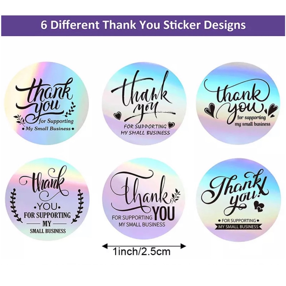 🍒🍒 Holographic Thank You Stickers
